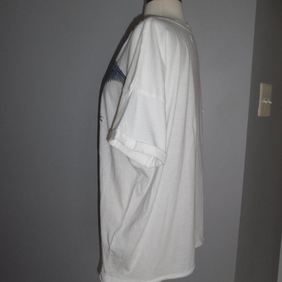 Replay Maestro American Flag Eagle Star Cotton Oversized Embroidered T-shirt Top - Picture 7 of 13